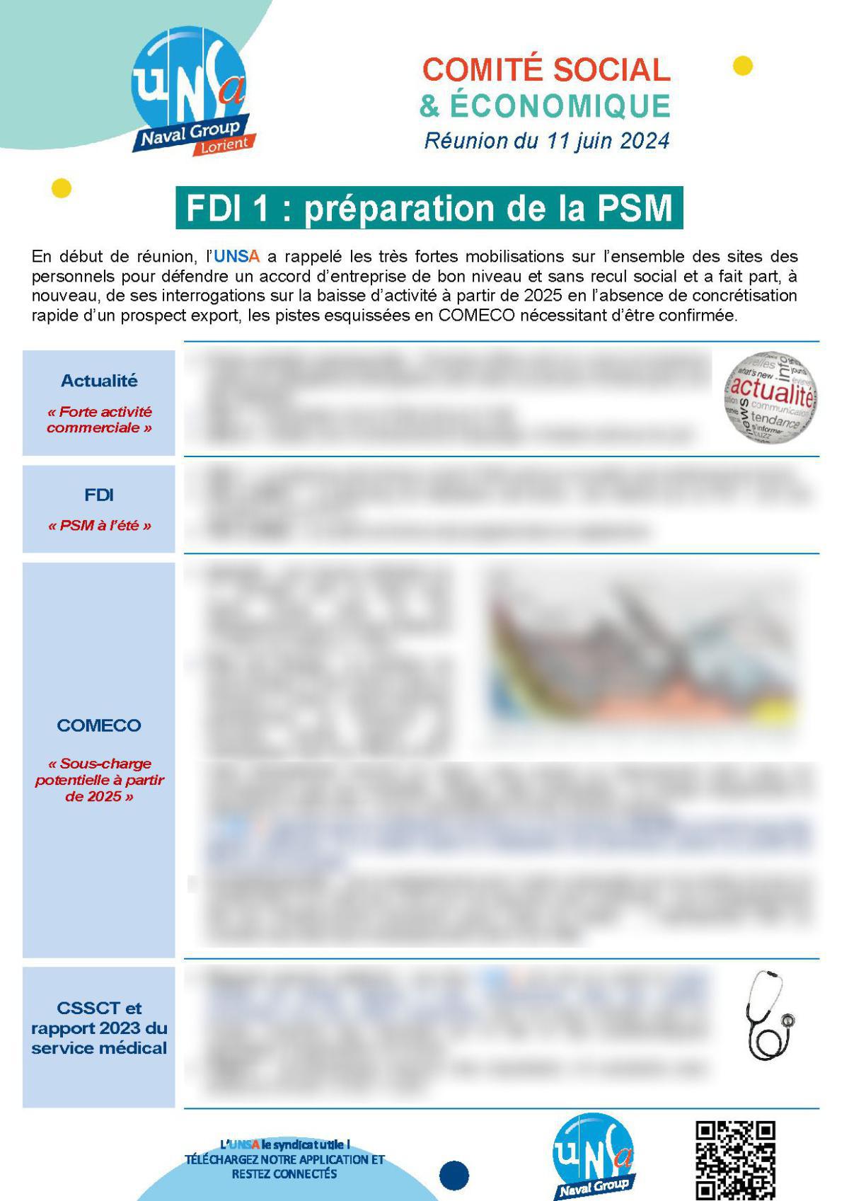 CSE de Lorient - Réunion du 11 juin 2024 - Compte rendu