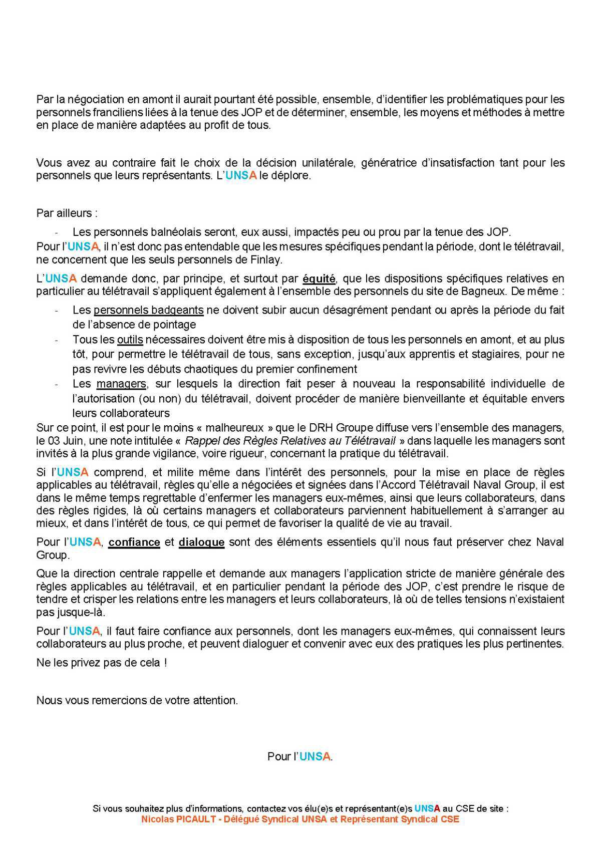 CSE Région Parisienne - Réunion du 11 juin 2024 - Déclaration liminaire