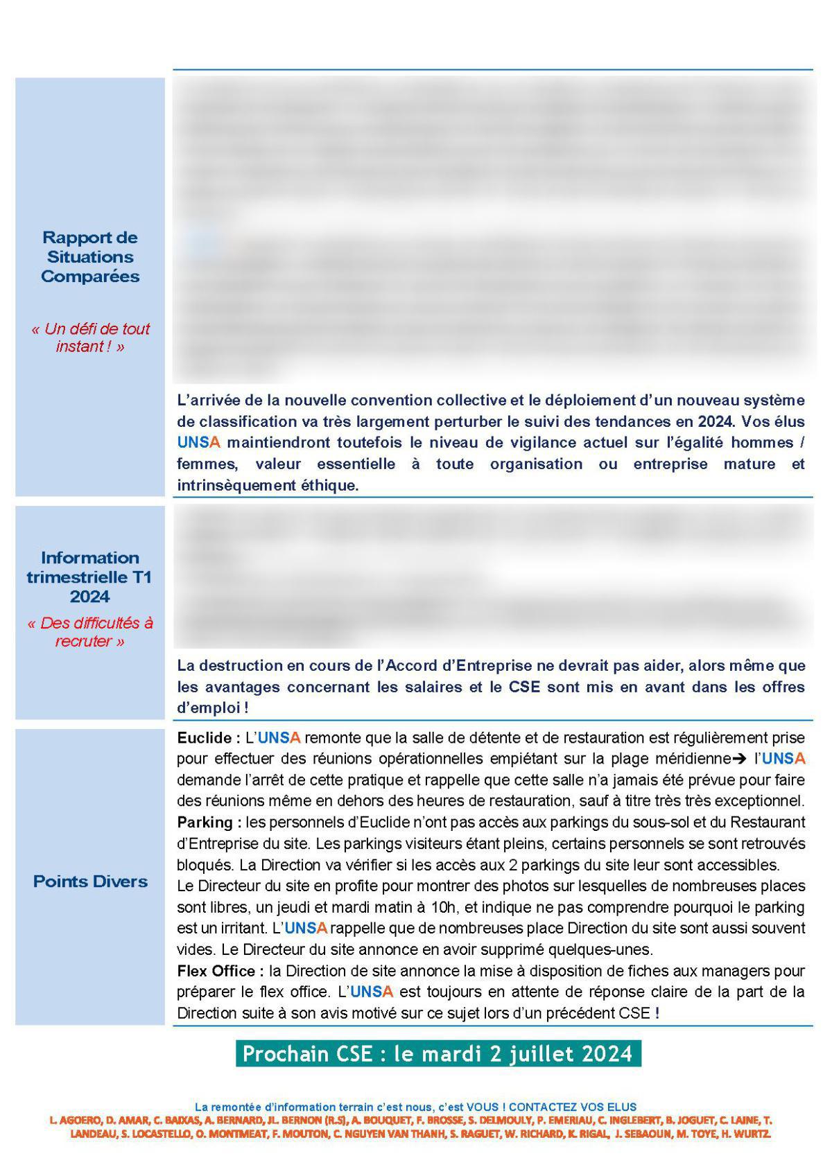 CSE d'Ollioules - Réunion du 11 juin 2024 - Compte rendu