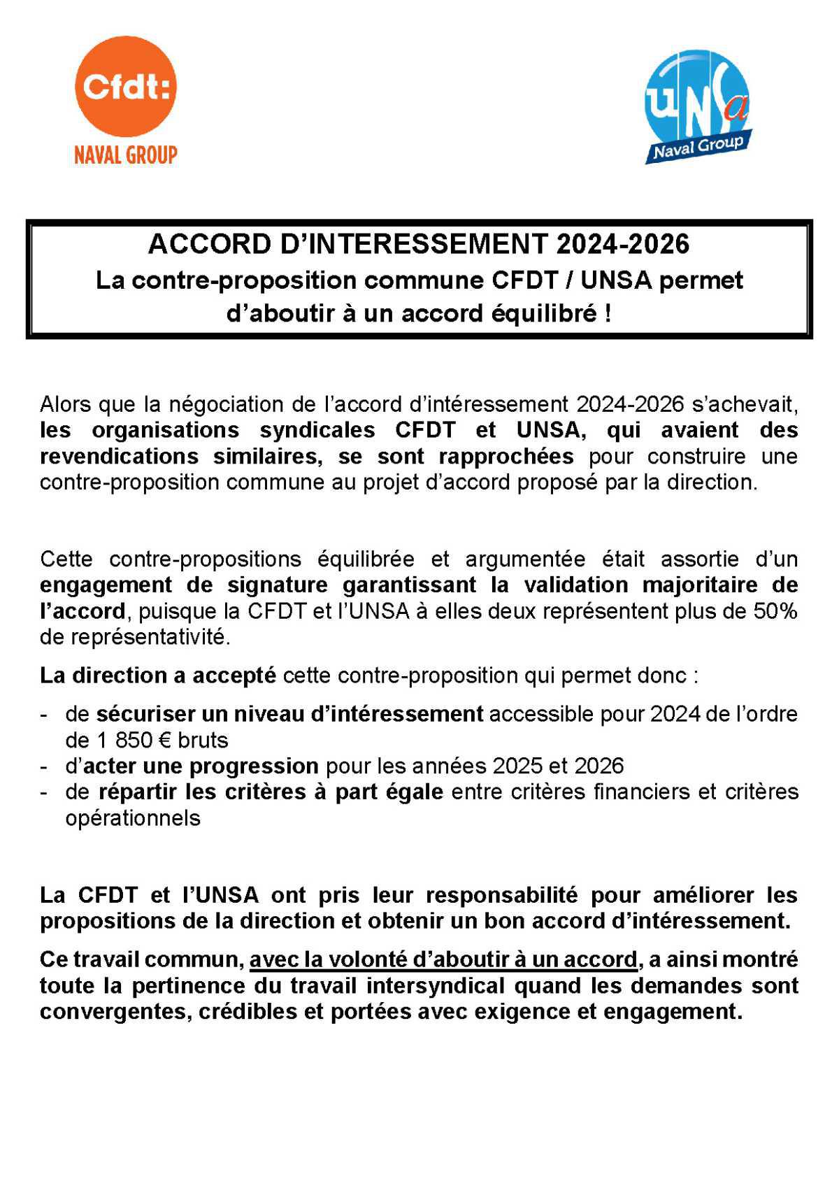 Accord d'Intéressement : Juin 2024