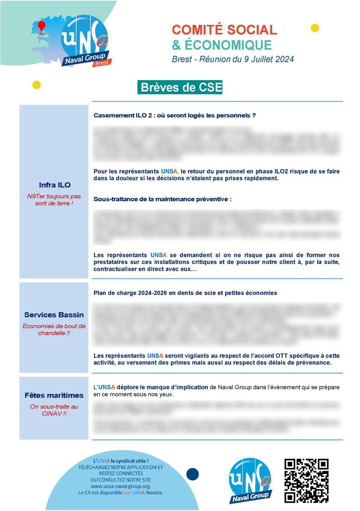 CSE de Brest - Réunion du 9 juillet 2024 - Compte rendu CSE de Brest - Réunion du 9 juillet 2024 - Compte rendu
