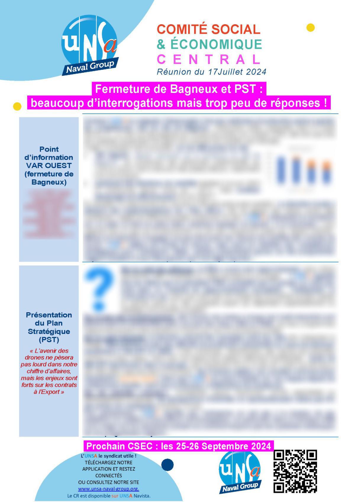 Réunion du 17 juillet 2024 - Compte rendu