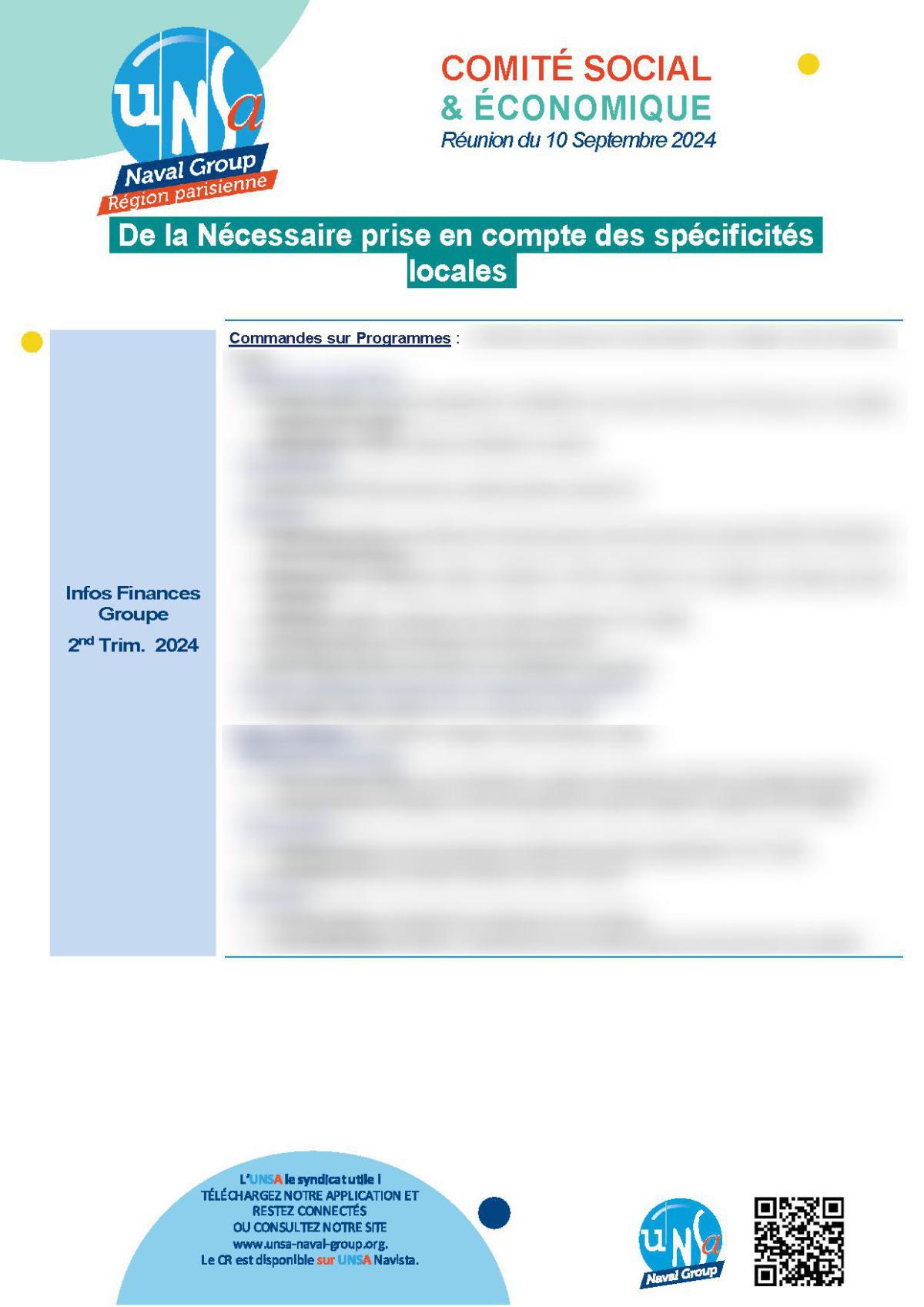 CSE Région Parisienne - Réunion du 10 septembre 2024 - Compte rendu