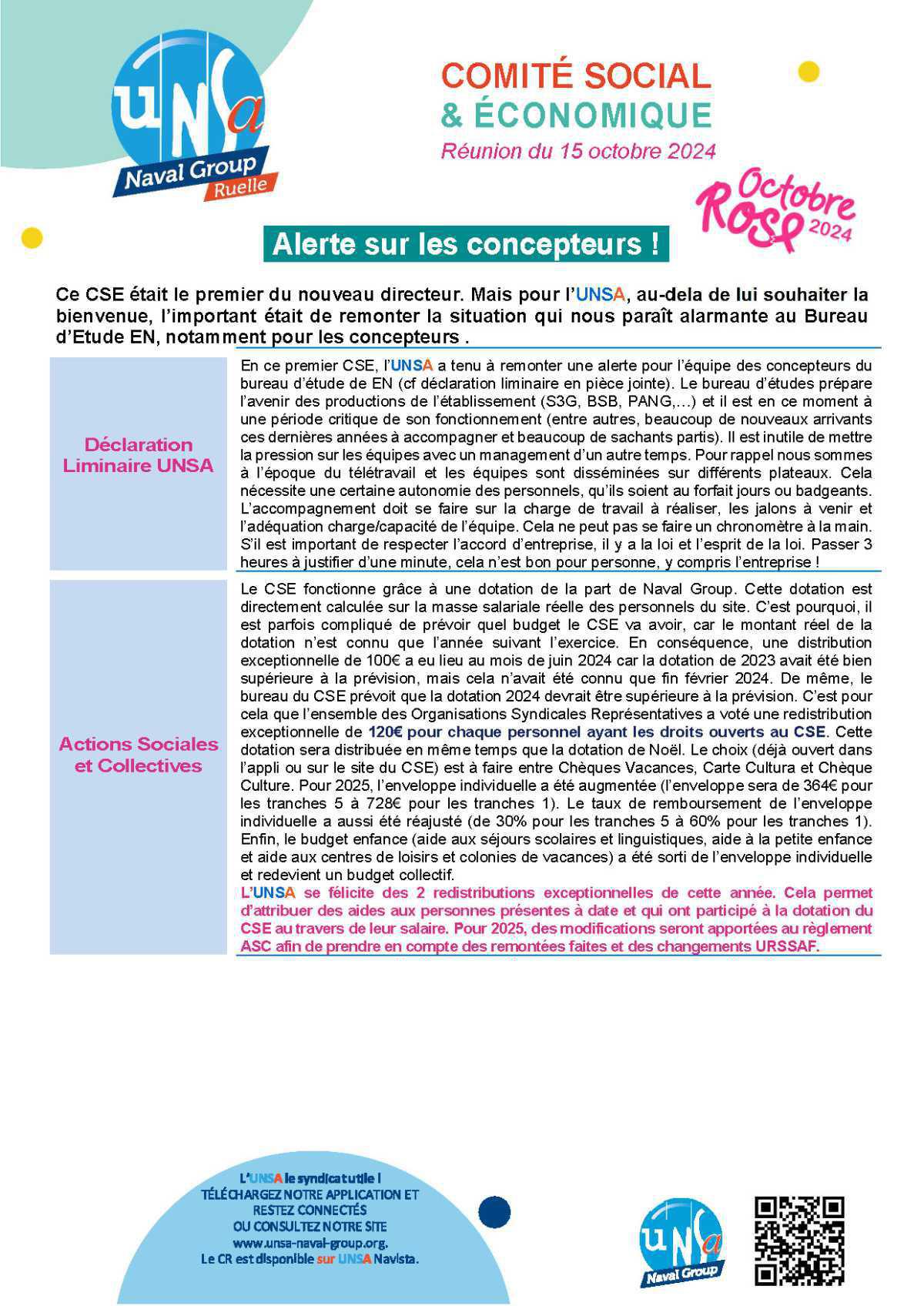CSE de Ruelle - Réunion du 14 Octobre 2024 - Compte rendu CSE de Ruelle - Réunion du 14 Octobre 2024 - Compte rendu