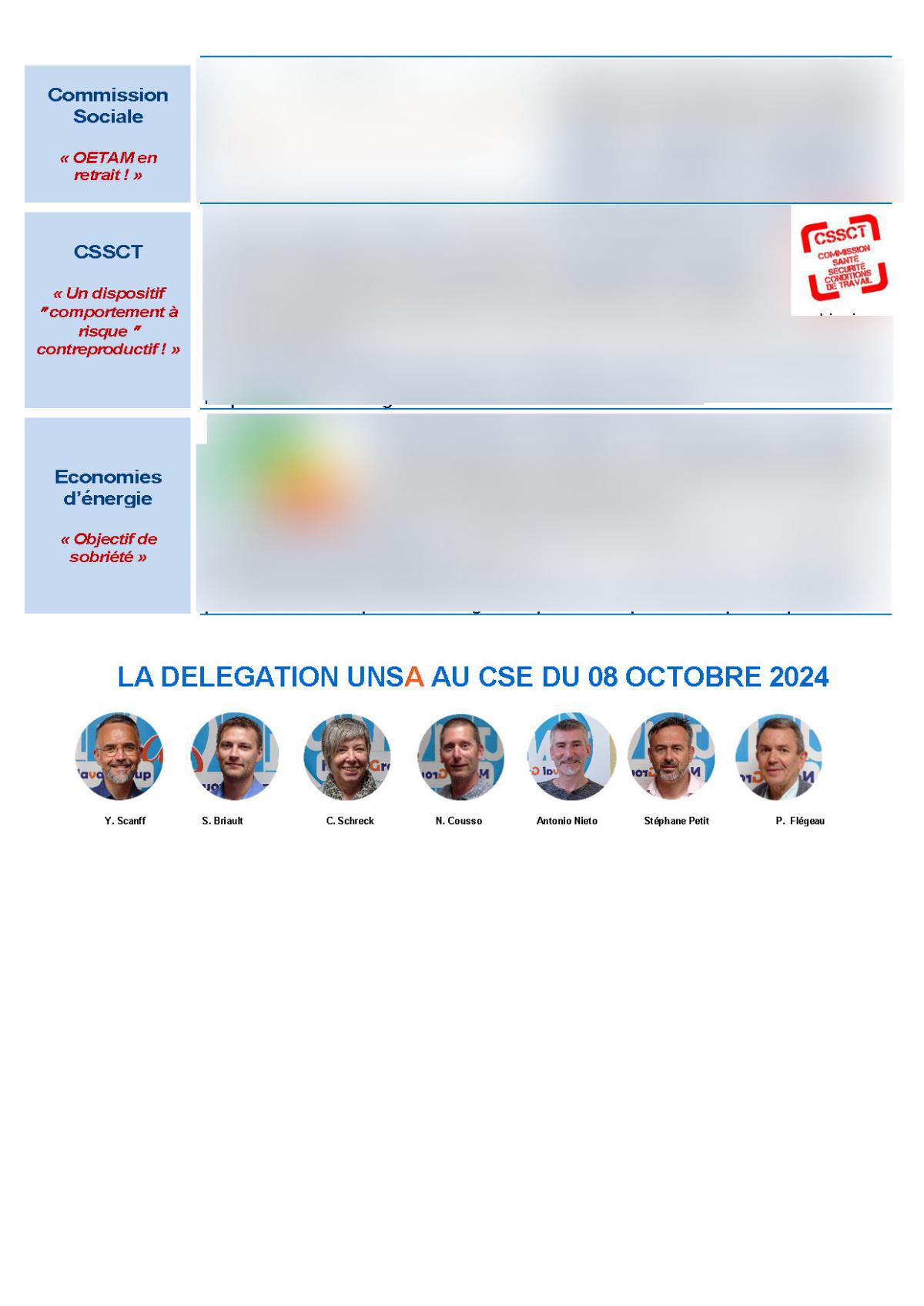 CSE de Lorient - Réunion du 8 octobre 2024 - Compte rendu