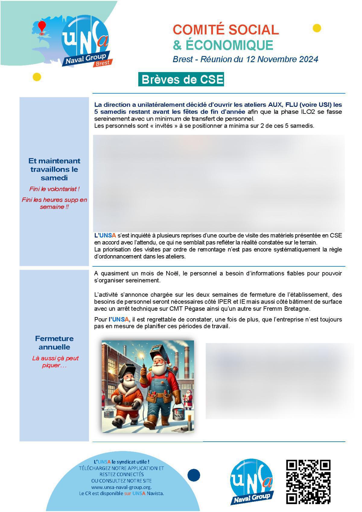 CSE de Brest - Réunion du 12 novembre 2024 - Compte rendu CSE de Brest - Réunion du 12 novembre 2024 - Compte rendu
