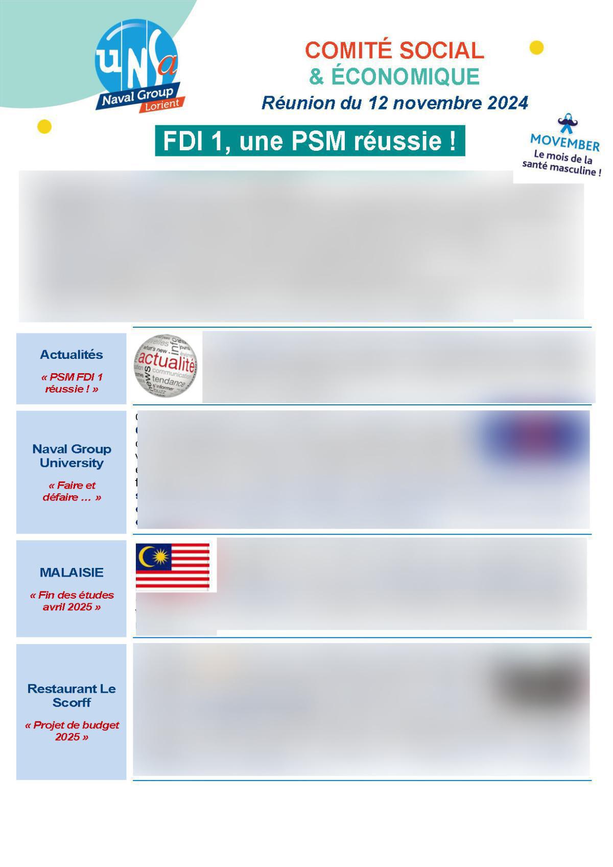 Réunion du 12 novembre 2024 - Compte rendu Réunion du 12 novembre 2024 - Compte rendu