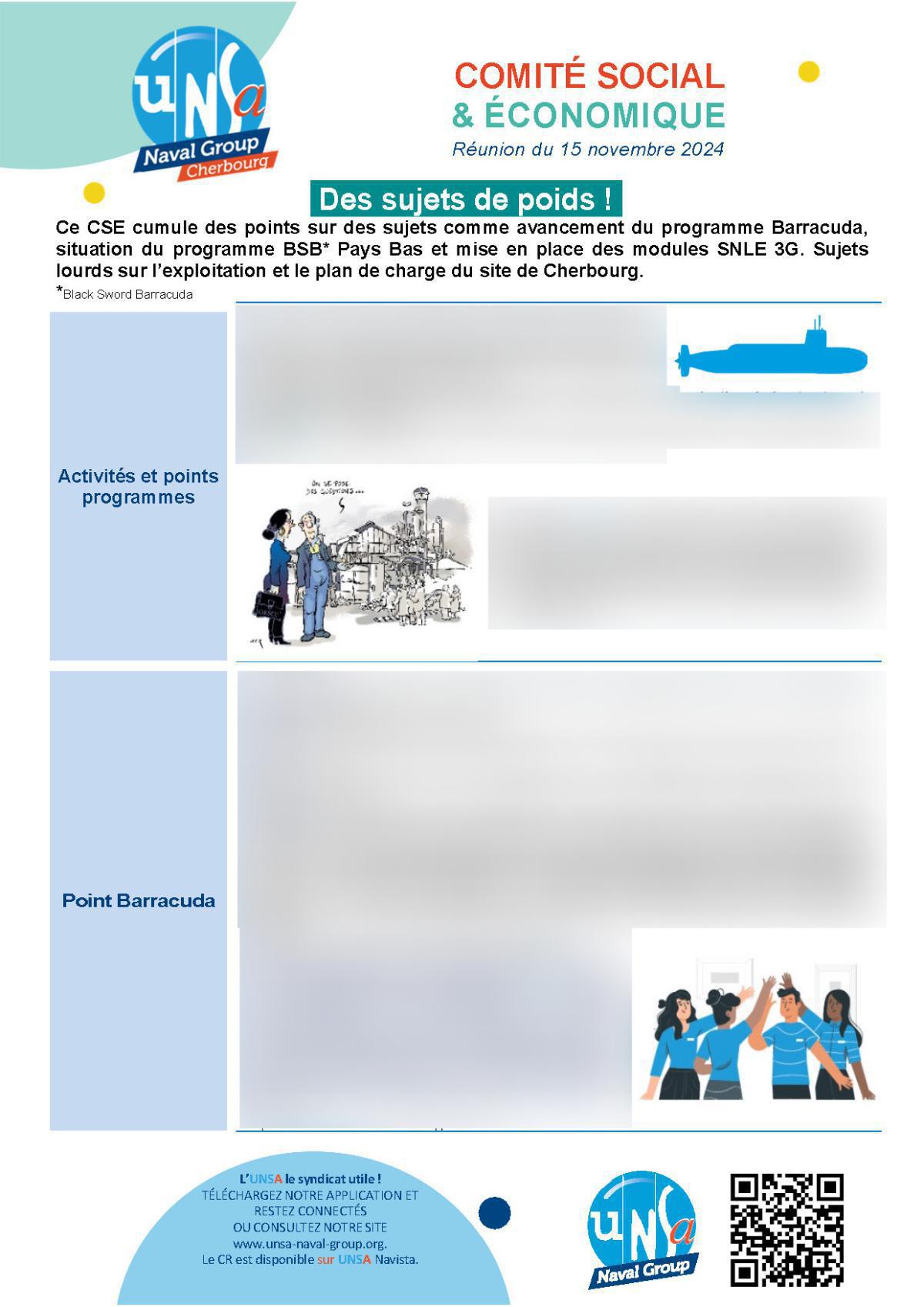 CSE de Cherbourg - Réunion du 15 novembre 2024 - Compte rendu CSE de Cherbourg - Réunion du 15 novembre 2024 - Compte rendu
