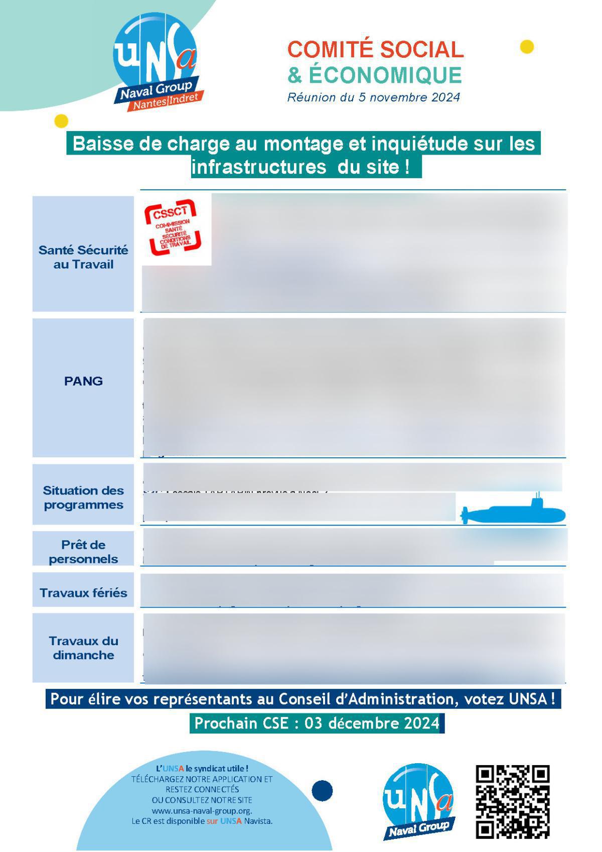 CSE d'Indret - Réunion du 5 novembre 2024 - compte rendu CSE d'Indret - Réunion du 5 novembre 2024 - compte rendu