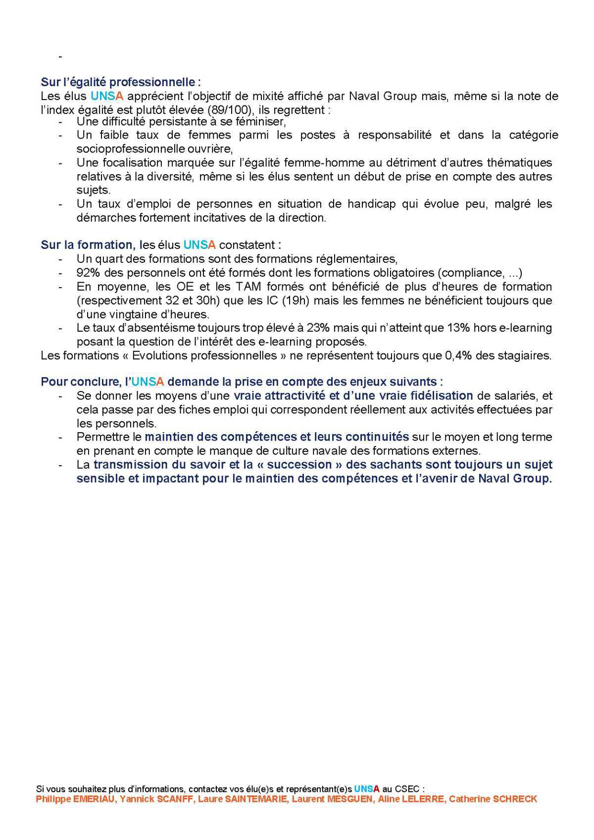 Réunion du 18 et 19 décembre - Avis sur la politique sociale à Naval Group en 2023