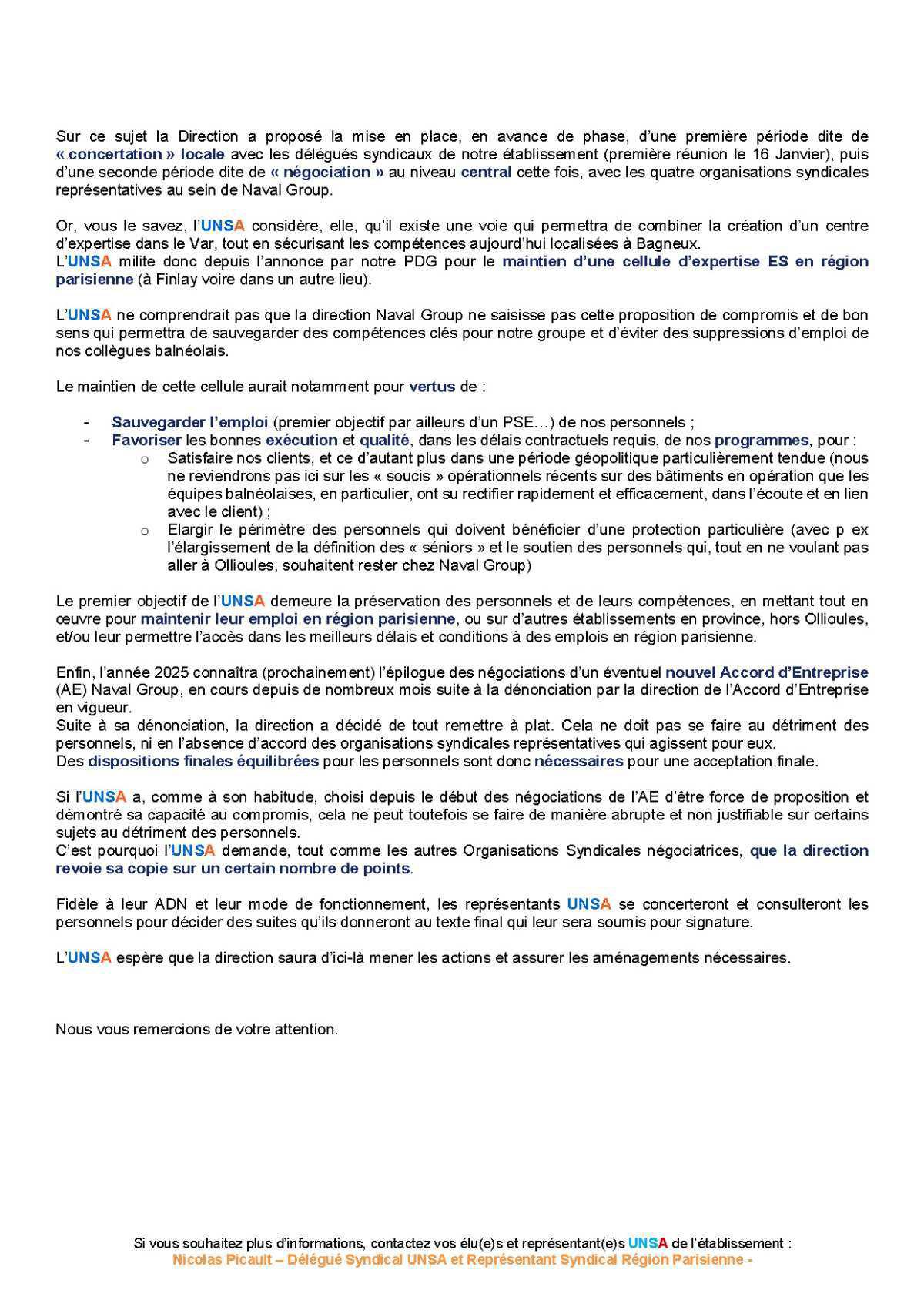 Réunion du 14 janvier 2025 - Déclarations liminaires