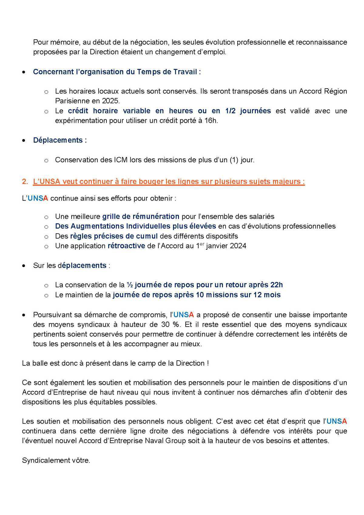 Réunion du 14 janvier 2025 - Déclarations liminaires