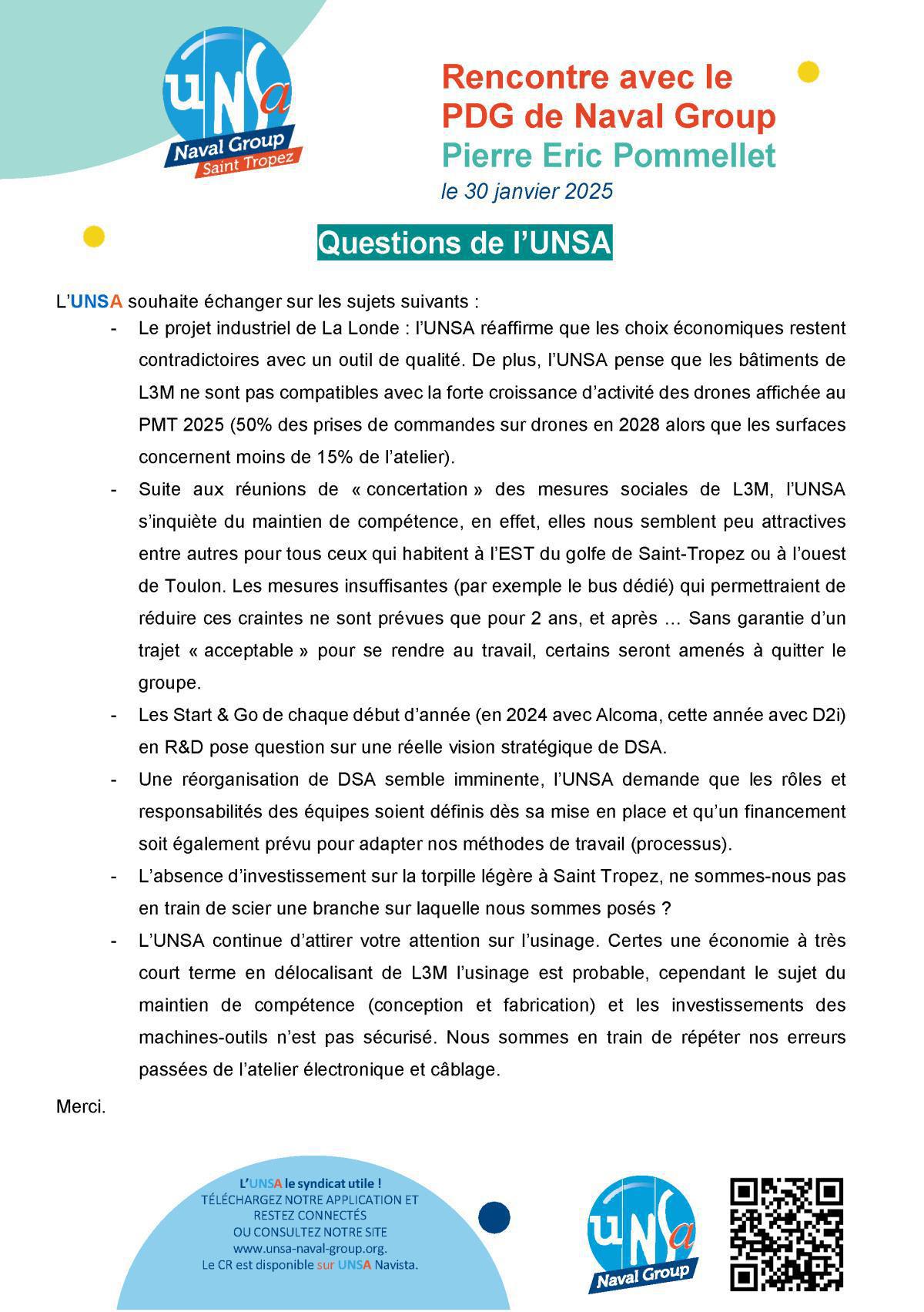 RENCONTRE AVEC LE PDG : Réunion du 30 Janvier 2025