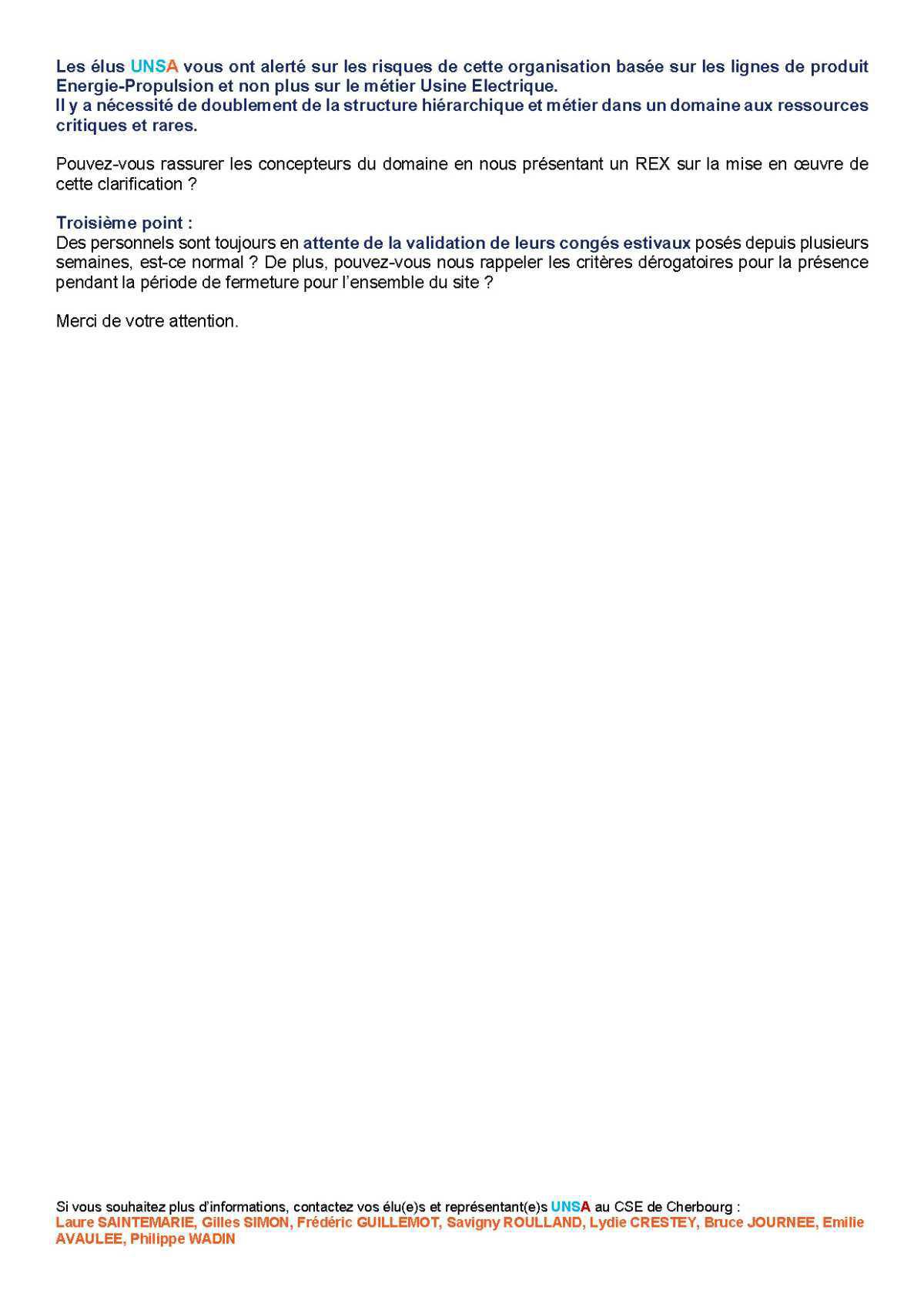 Réunion du 12 juin 2025 - Déclaration liminaire