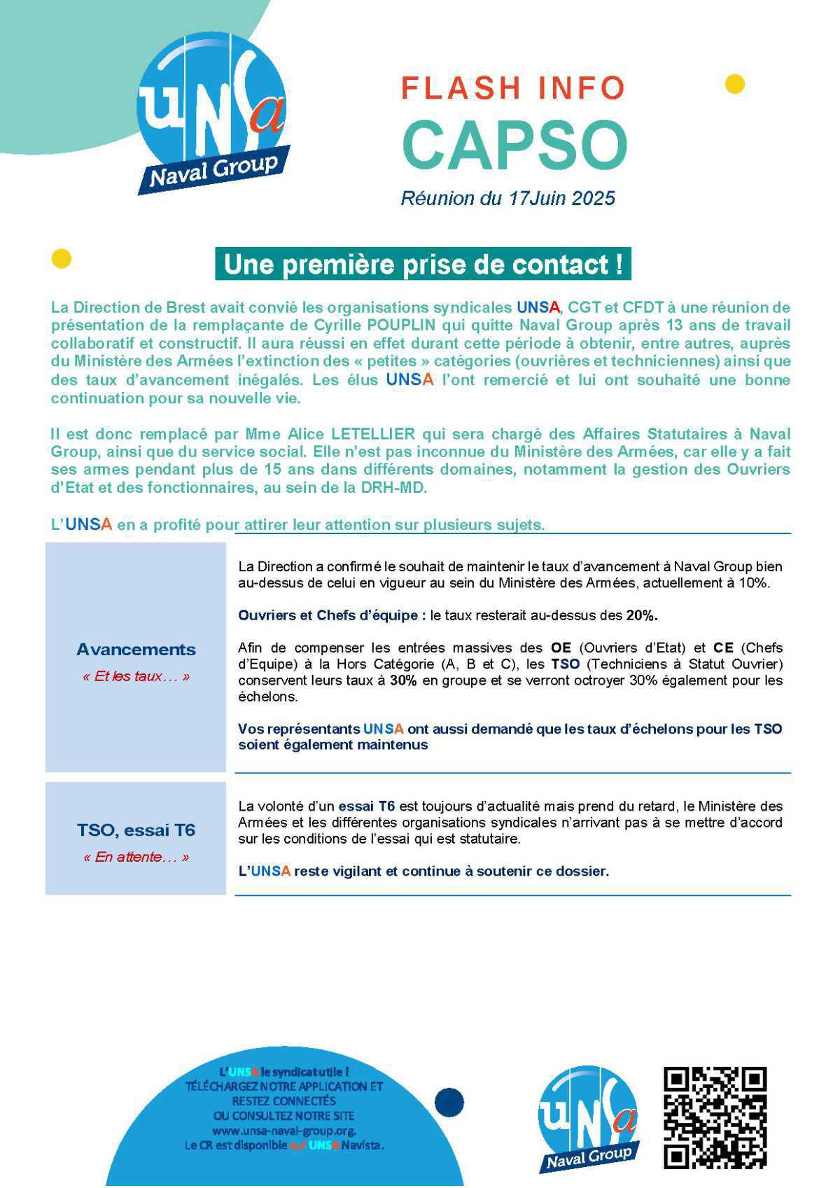 Flash Info PMAD - CAPSO du 17 juin 2025