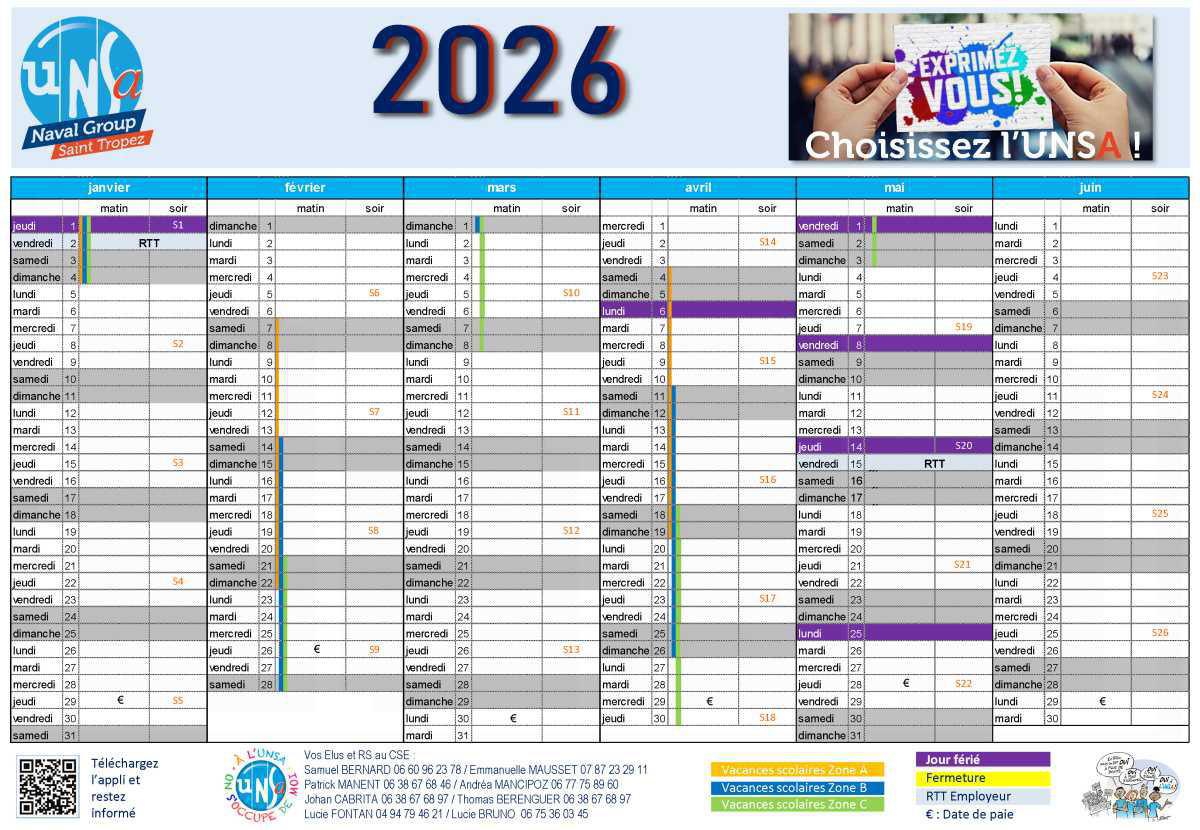 Calendrier 2026