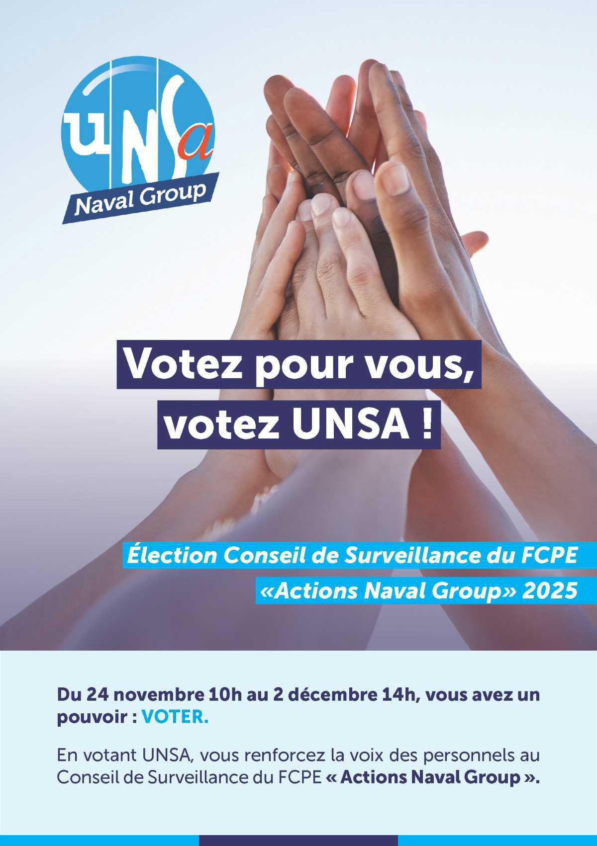 Élection Conseil de Surveillance du FCPE «Actions Naval Group» 2025