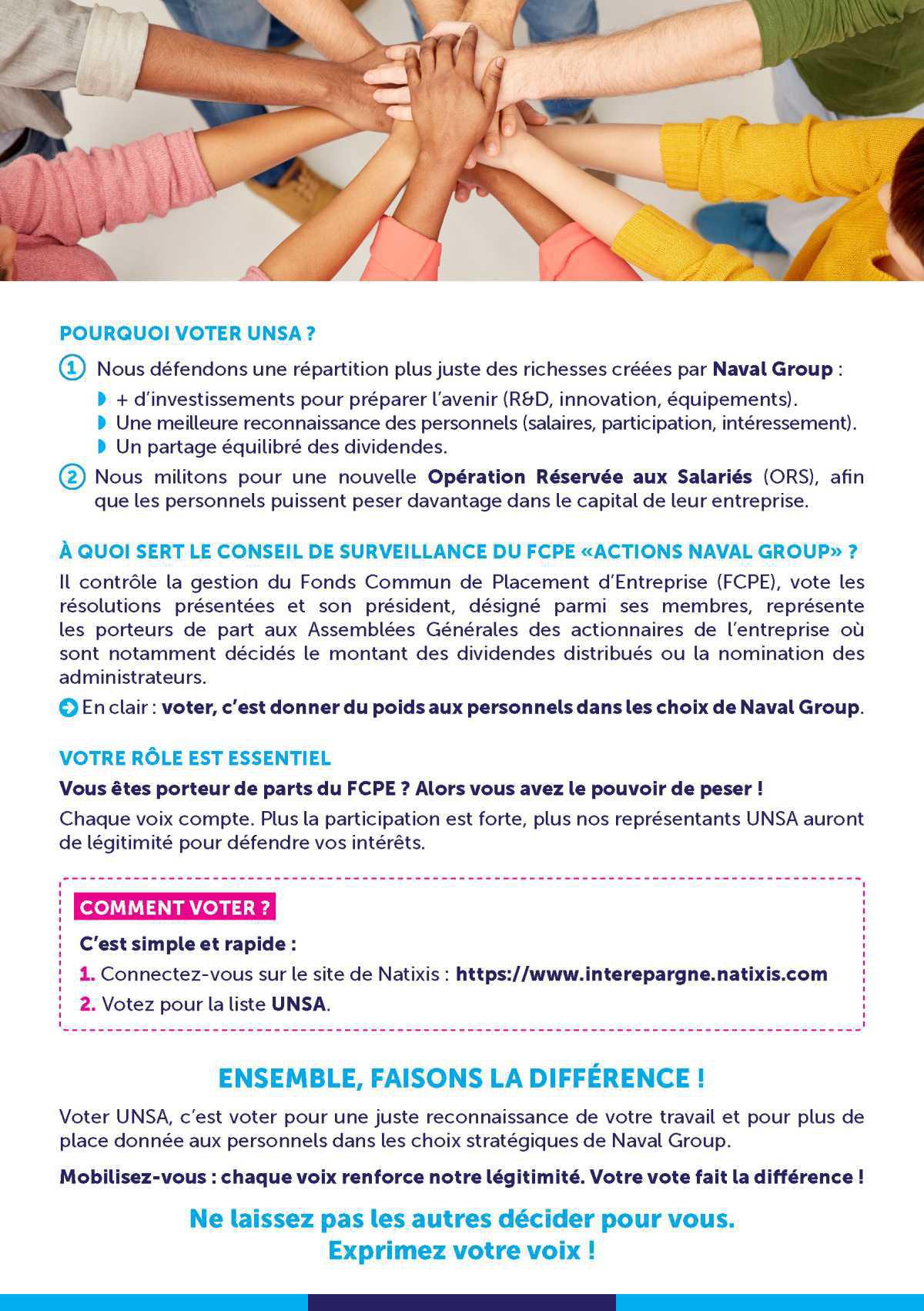 Élection Conseil de Surveillance du FCPE «Actions Naval Group» 2025