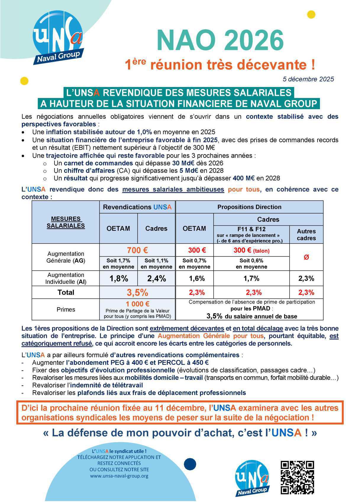 NAO 2026 - 1ère réunion très décevante !
