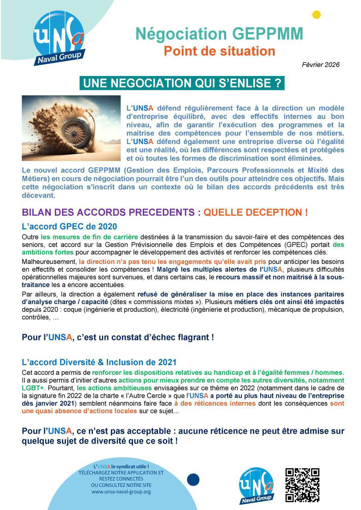 Négociation GEPPMM - Point de situation