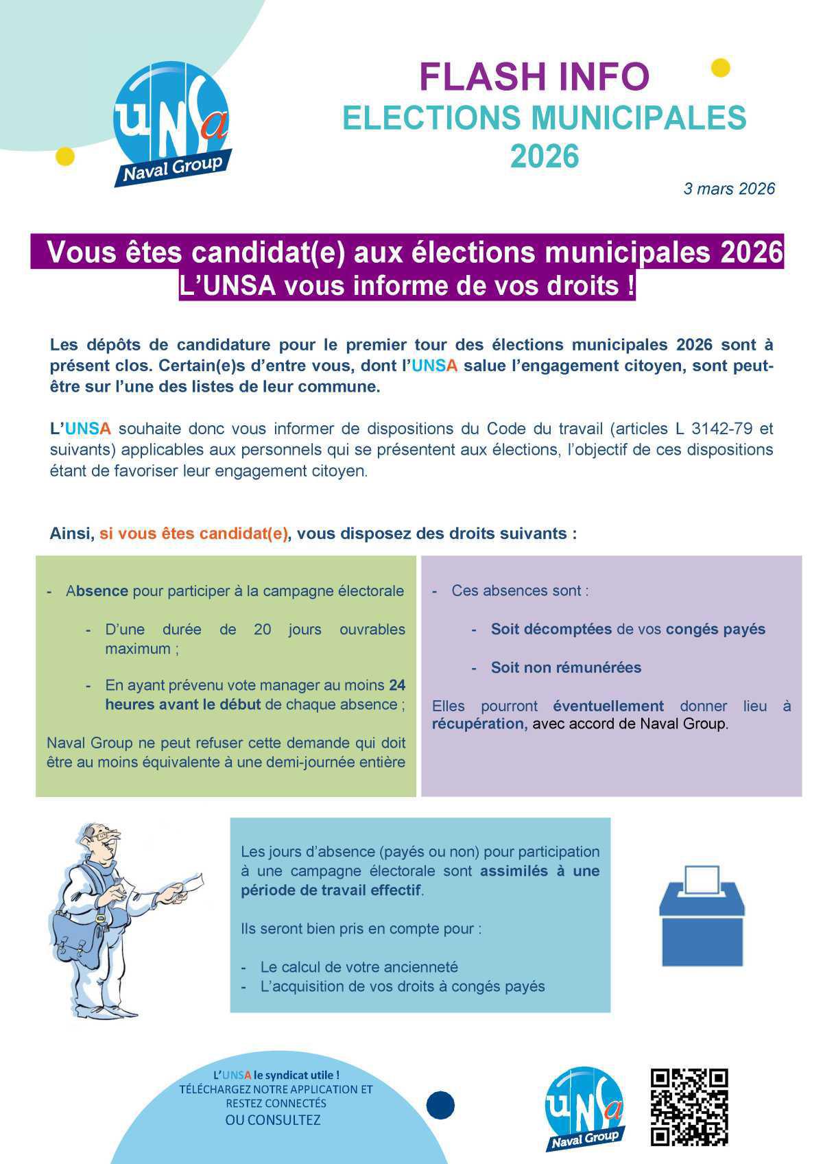 ELECTIONS MUNICIPALES 2026 - Vous êtes candidat aux élections municipales 2026 : Vos droits