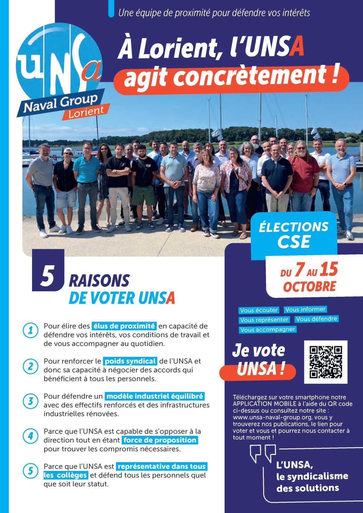 ELECTIONS CSE 2026 - A Lorient, l'UNSA agit concrétement !
