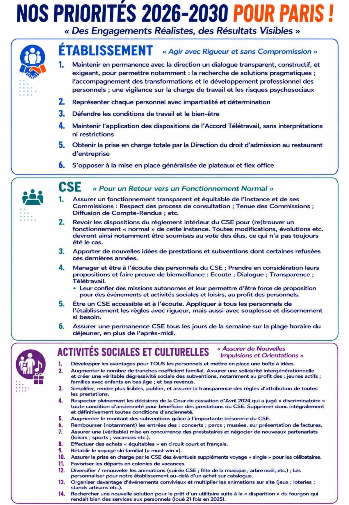 ELECTIONS CSE 2026 - A Paris, l'UNSA agit concrétement !