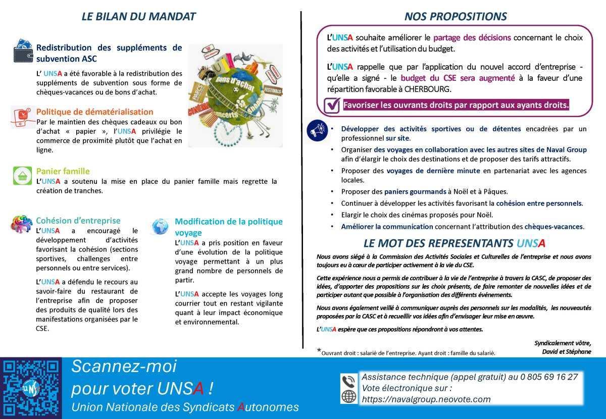 ELECTIONS CSE 2026 - Les Activités Sociales et Culturelles
