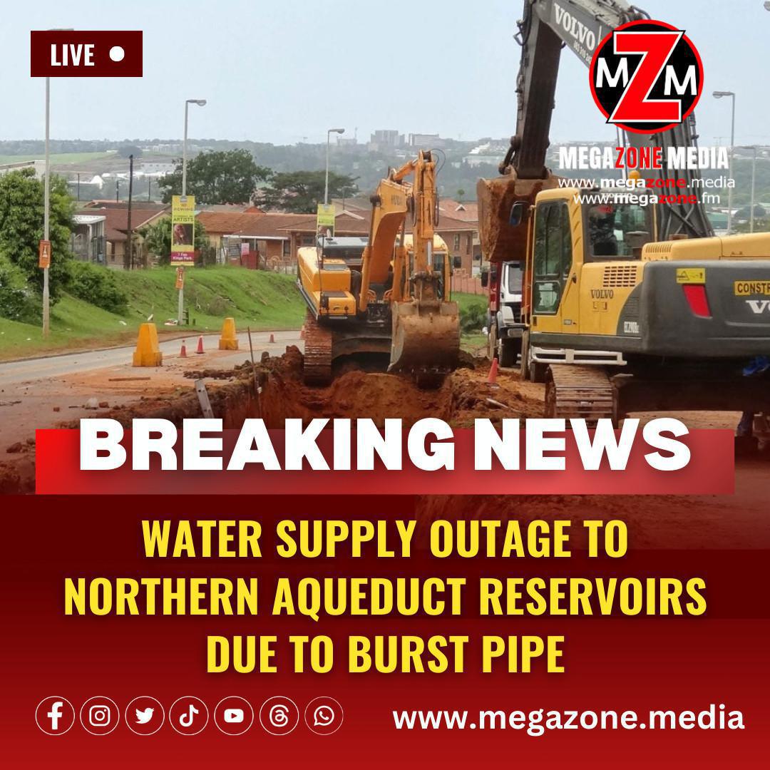 Water supply outage to northern aqueduct reservoirs due to burst pipe. Water supply outage to northern aqueduct reservoirs due to burst pipe.