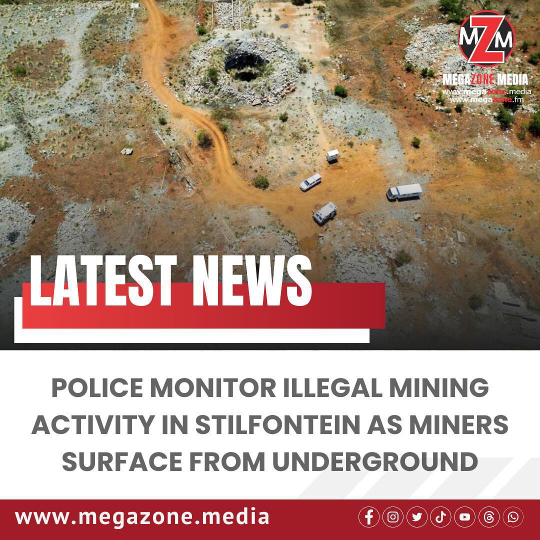 Police Monitor Illegal Mining Activity in Stilfontein as Miners Surface from Underground Police Monitor Illegal Mining Activity in Stilfontein as Miners Surface from Underground