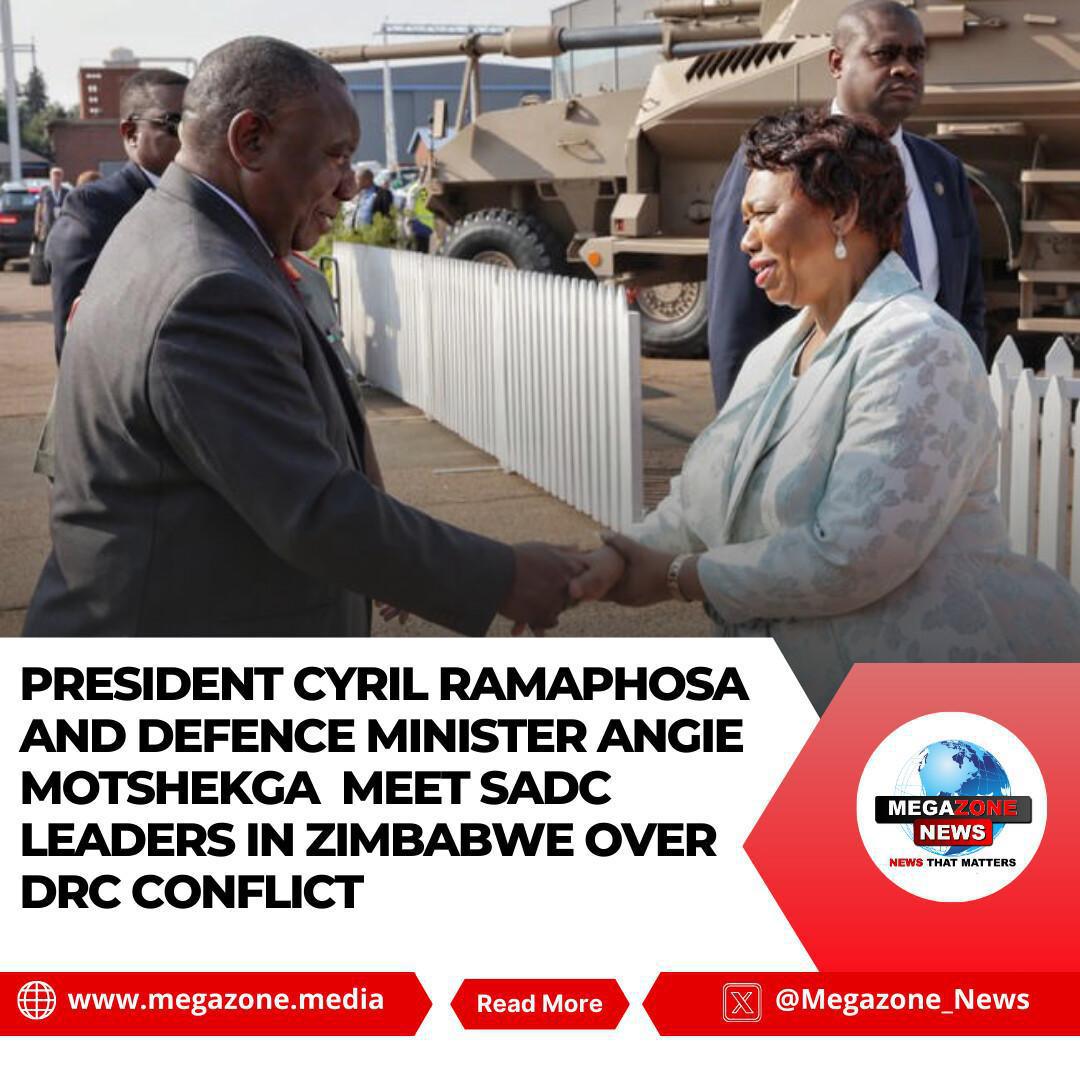 President Cyril Ramaphosa and Defence Minister Angie Motshekga Meet SADC Leaders in Zimbabwe Over DRC Conflict President Cyril Ramaphosa and Defence Minister Angie Motshekga Meet SADC Leaders in Zimbabwe Over DRC Conflict