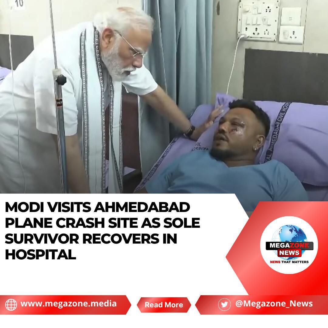 Modi Visits Ahmedabad Plane Crash Site as Sole Survivor Recovers in Hospital