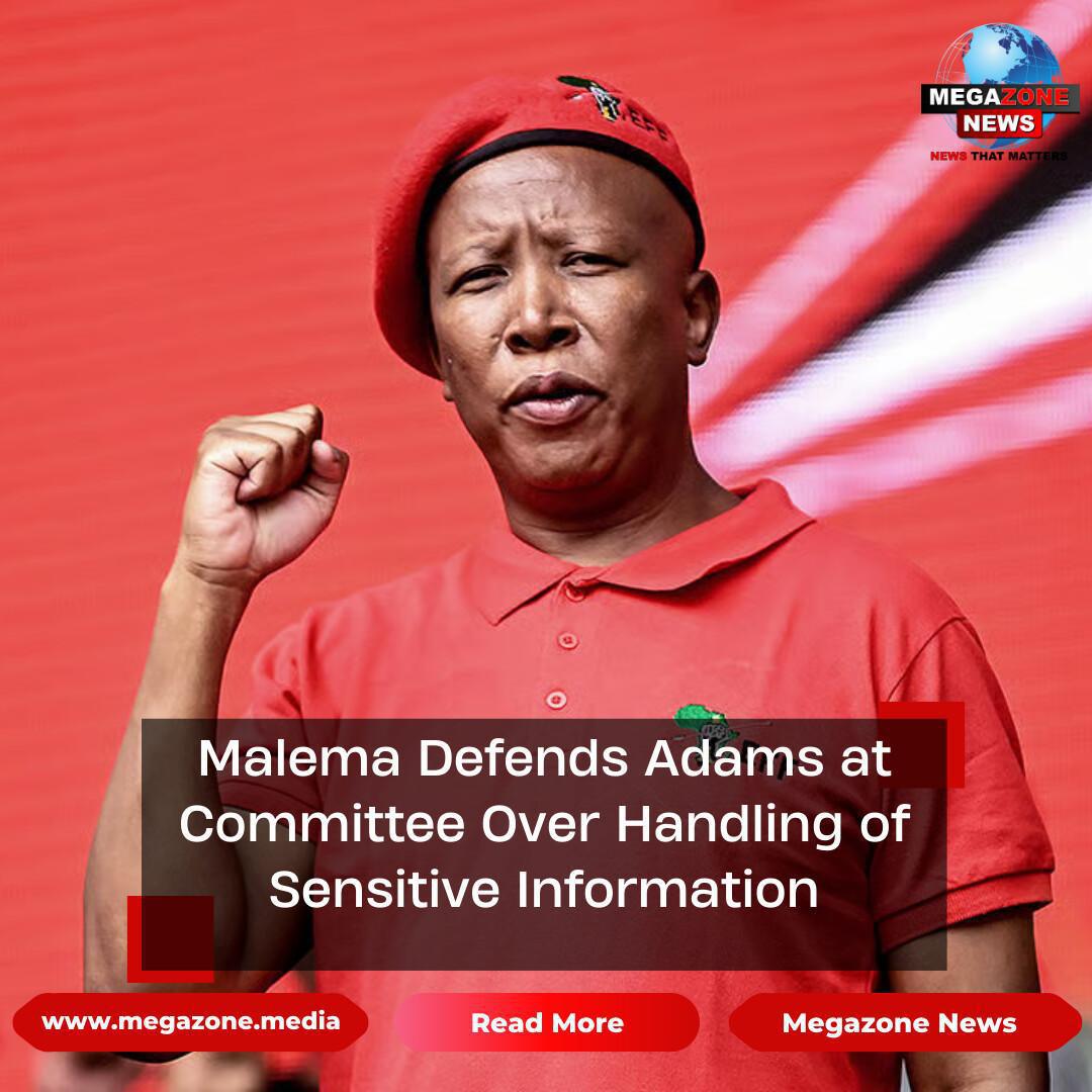 Malema Defends Adams at Committee Over Handling of Sensitive Information