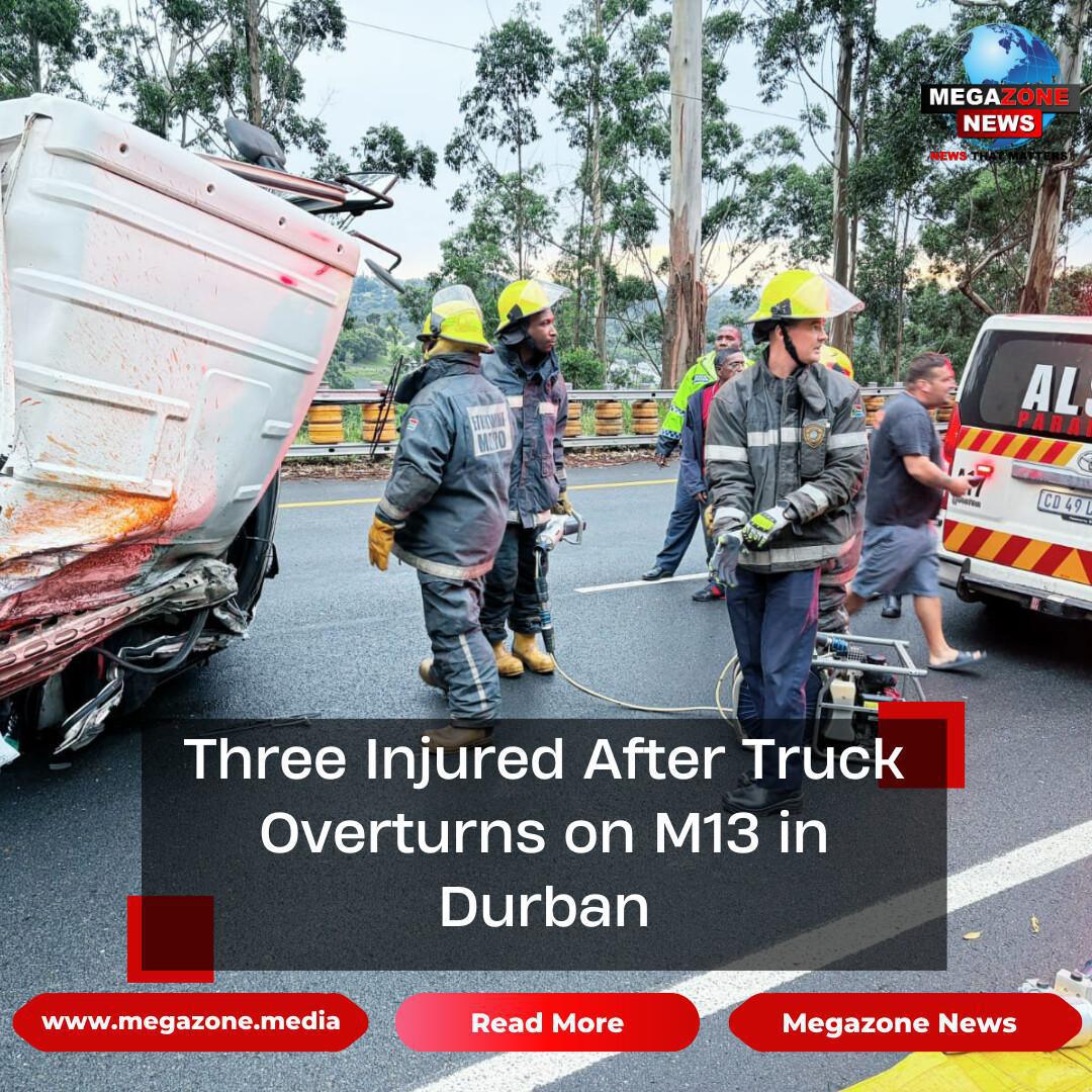 Three Injured After Truck Overturns on M13 in Durban