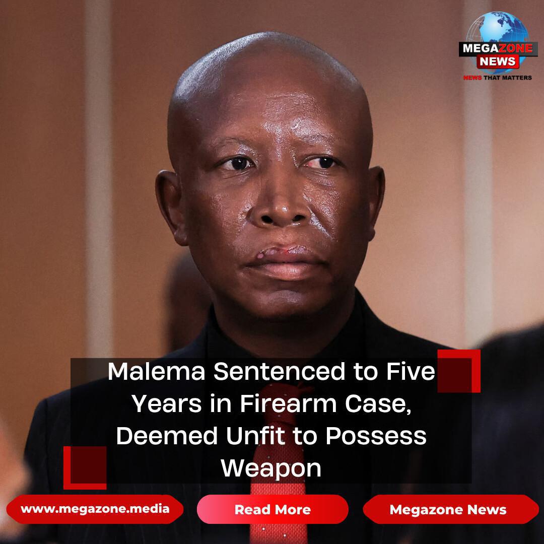 Malema Sentenced to Five Years in Firearm Case, Deemed Unfit to Possess Weapon