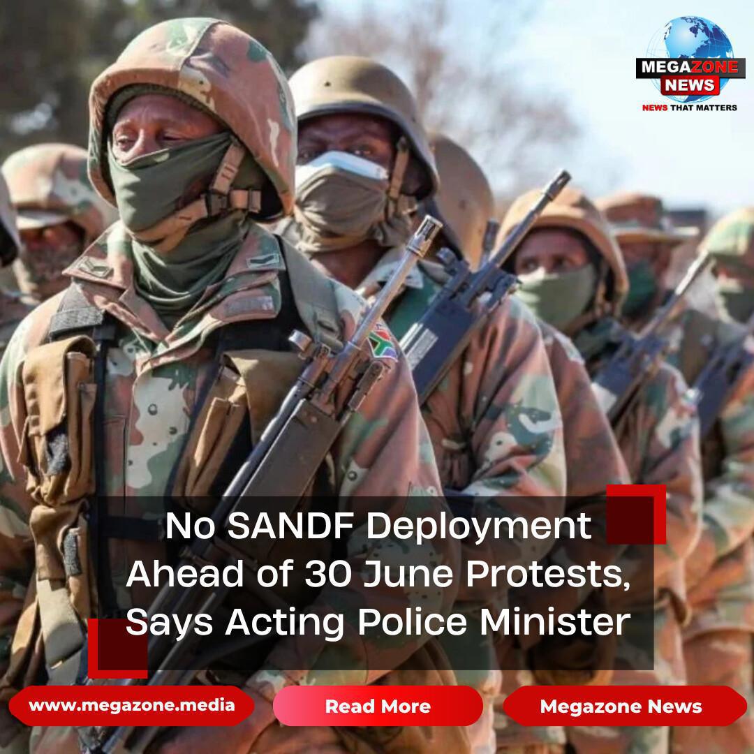 No SANDF Deployment Ahead of 30 June Protests, Says Acting Police Minister No SANDF Deployment Ahead of 30 June Protests, Says Acting Police Minister