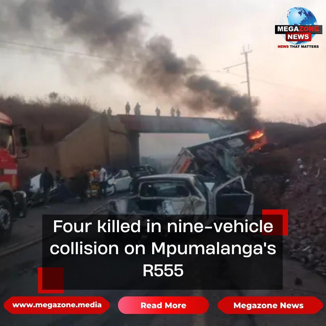 Four killed in nine-vehicle collision on Mpumalanga's R555 Four killed in nine-vehicle collision on Mpumalanga's R555