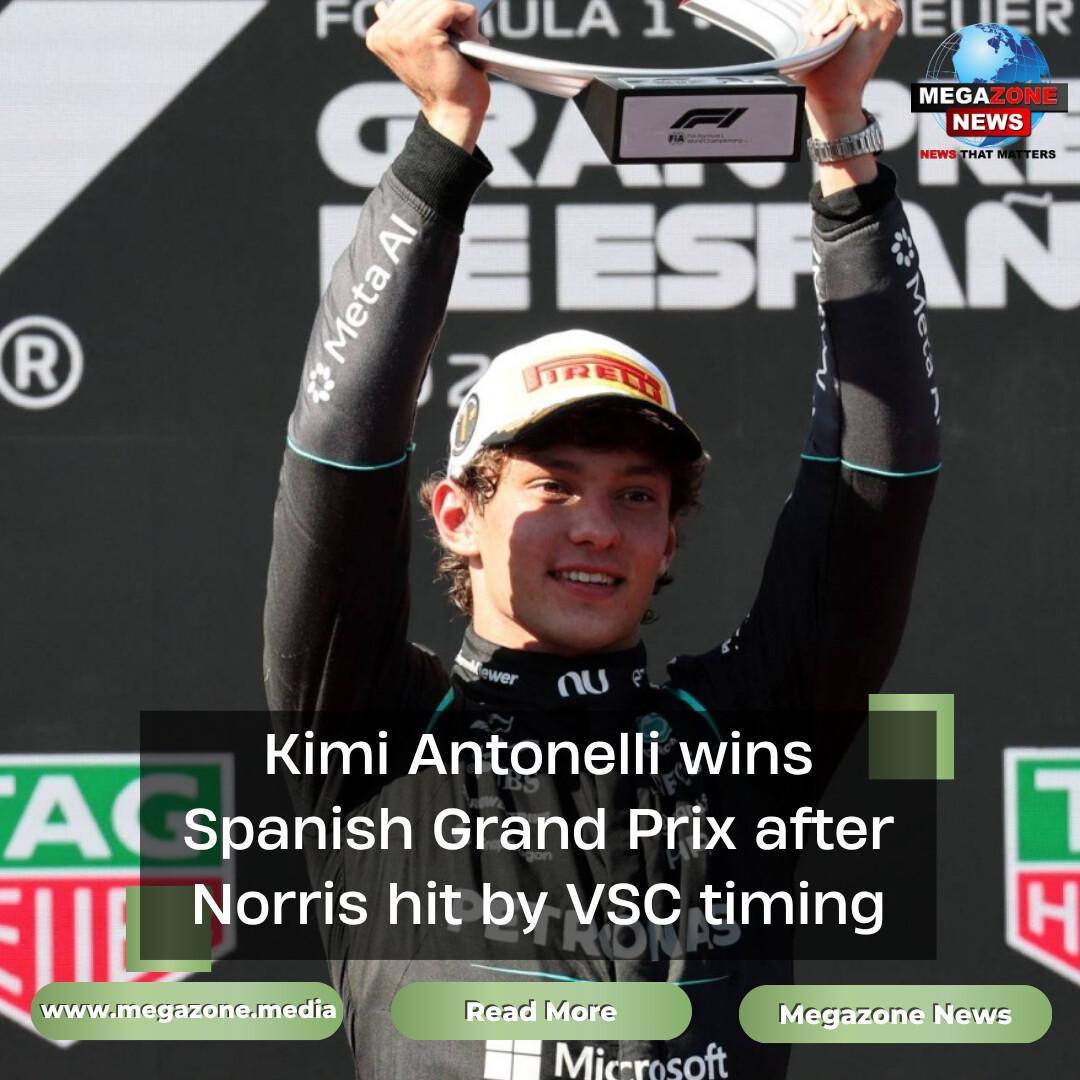 Kimi Antonelli wins Spanish Grand Prix after Norris hit by VSC timing