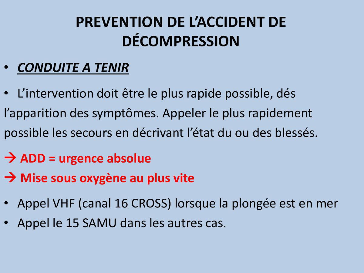 Accident de plongée (FMPA 2022)