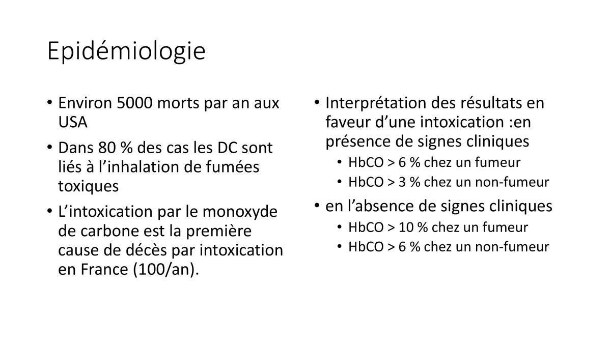 Intoxications aux fumées (FMPA 2022)