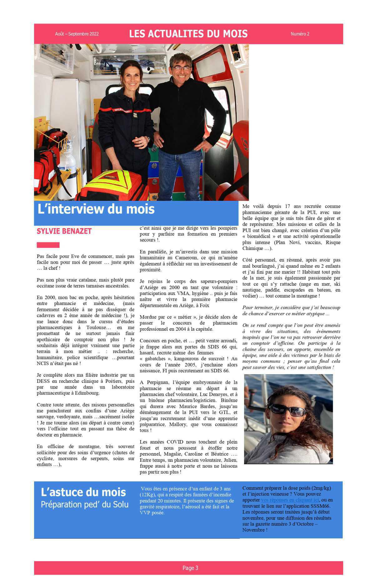 Gazette du SSSM: N°2 août-septembre 2022