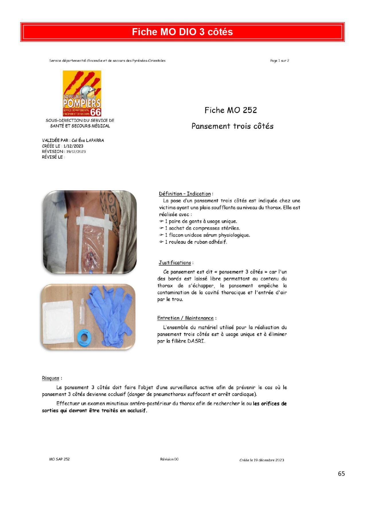 Pansement 3 côtés 1