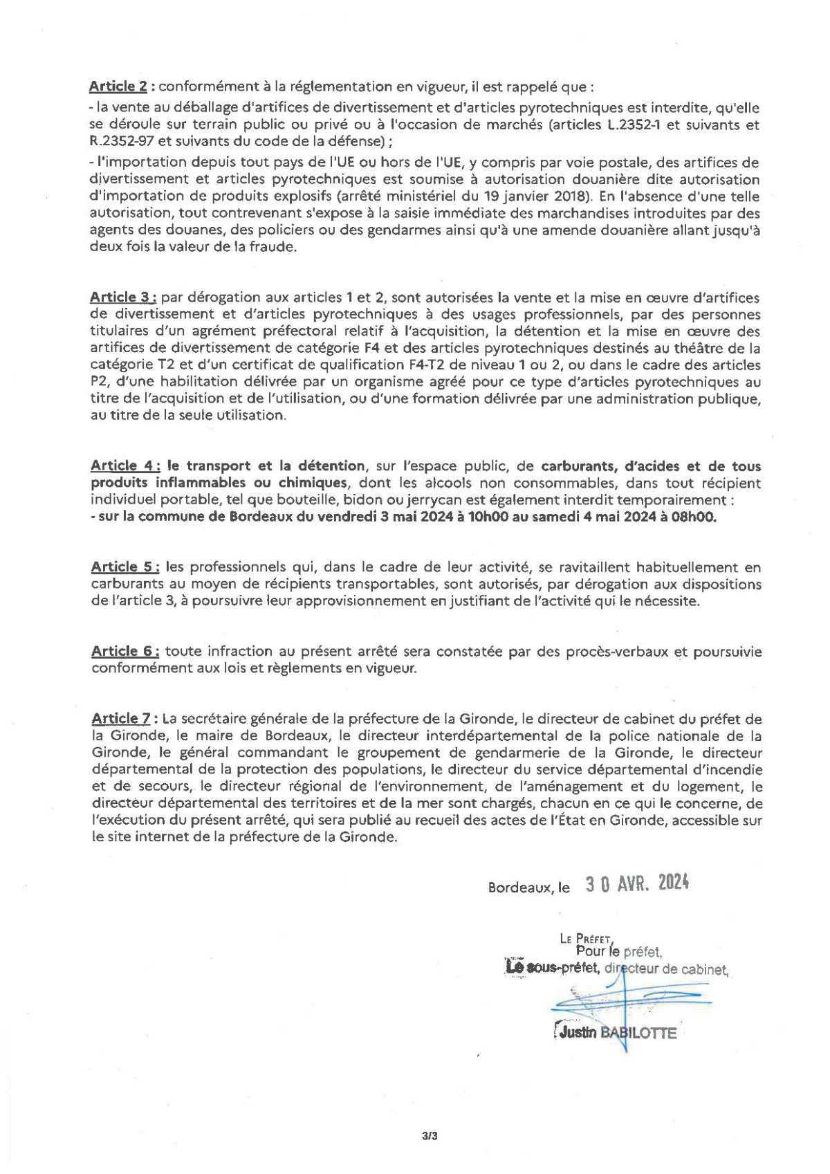 Arrêtés municipaux et/ou préfectoraux, Avis Arrêtés municipaux et/ou préfectoraux, Avis