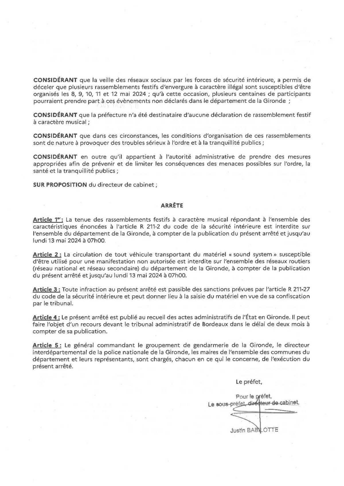 Arrêtés municipaux et/ou préfectoraux, Avis Arrêtés municipaux et/ou préfectoraux, Avis