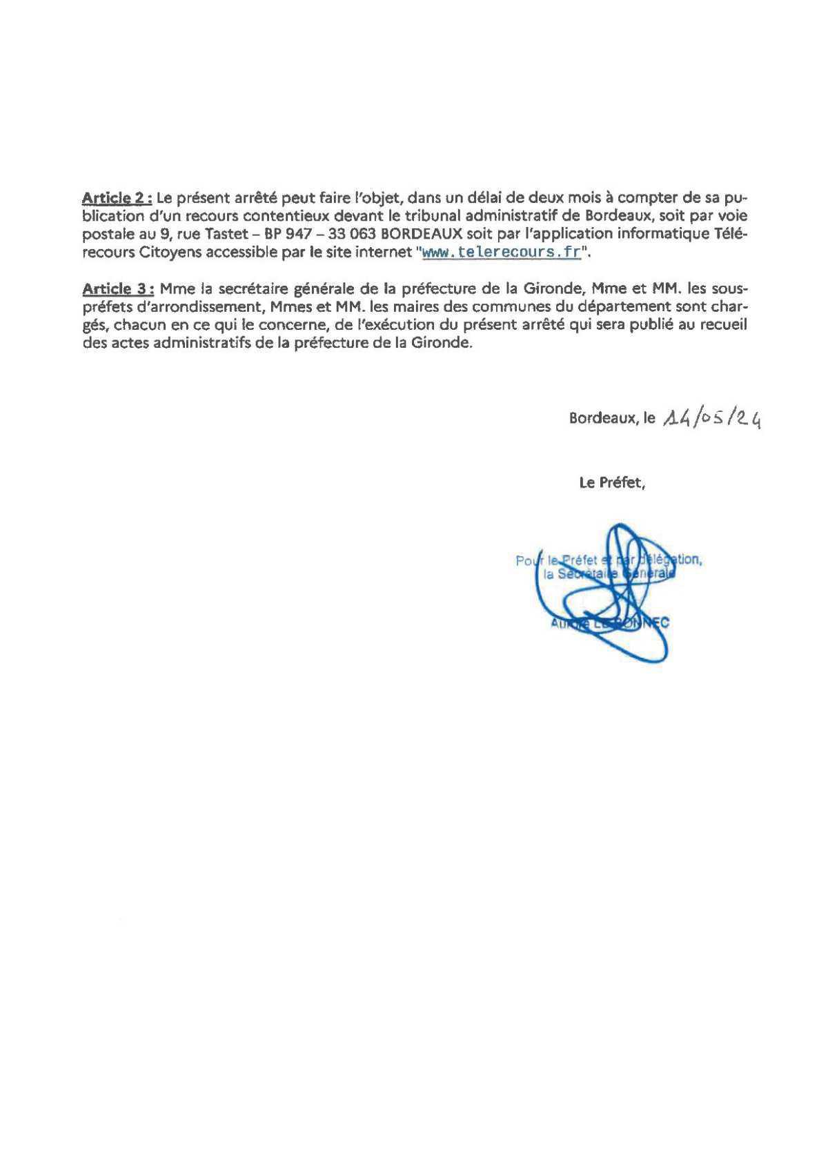 Arrêtés municipaux et/ou préfectoraux, Avis Arrêtés municipaux et/ou préfectoraux, Avis