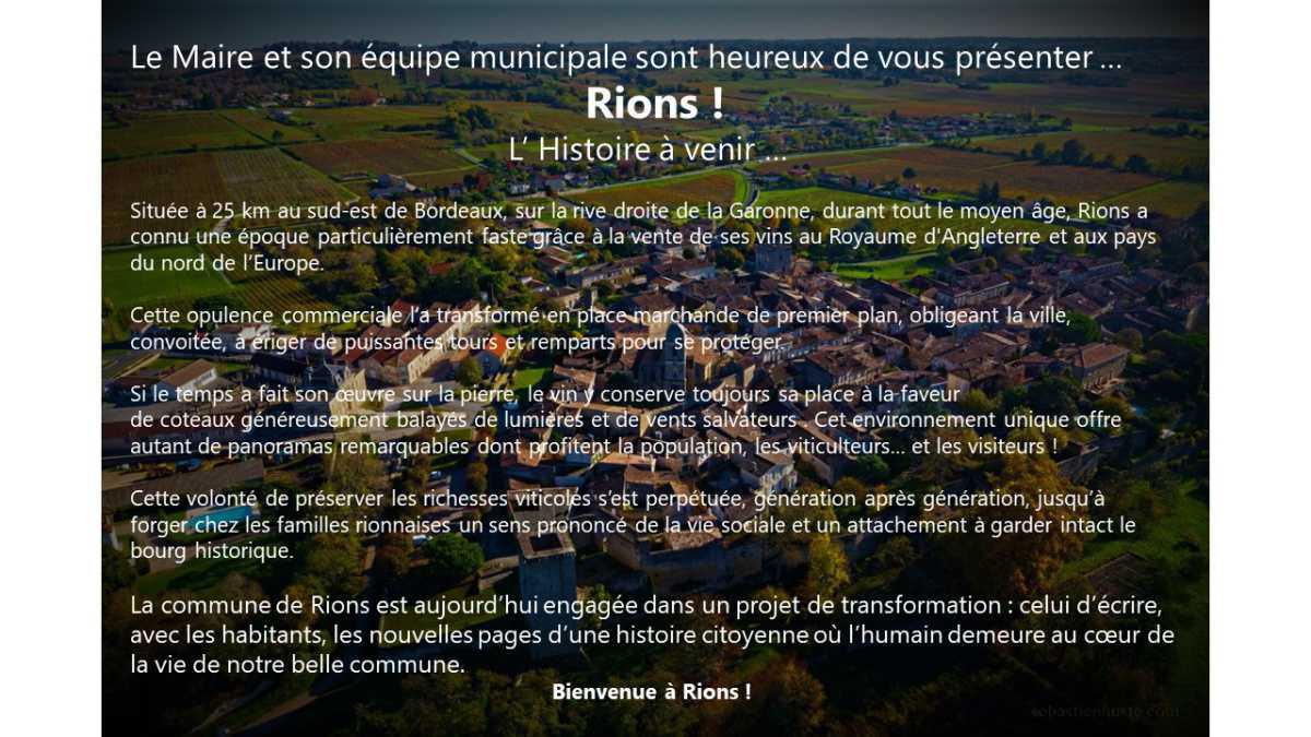 Bienvenue à Rions ! Bienvenue à Rions !
