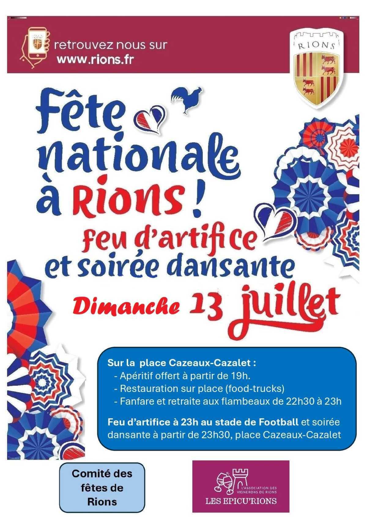 Diner festif et feu d'artifice