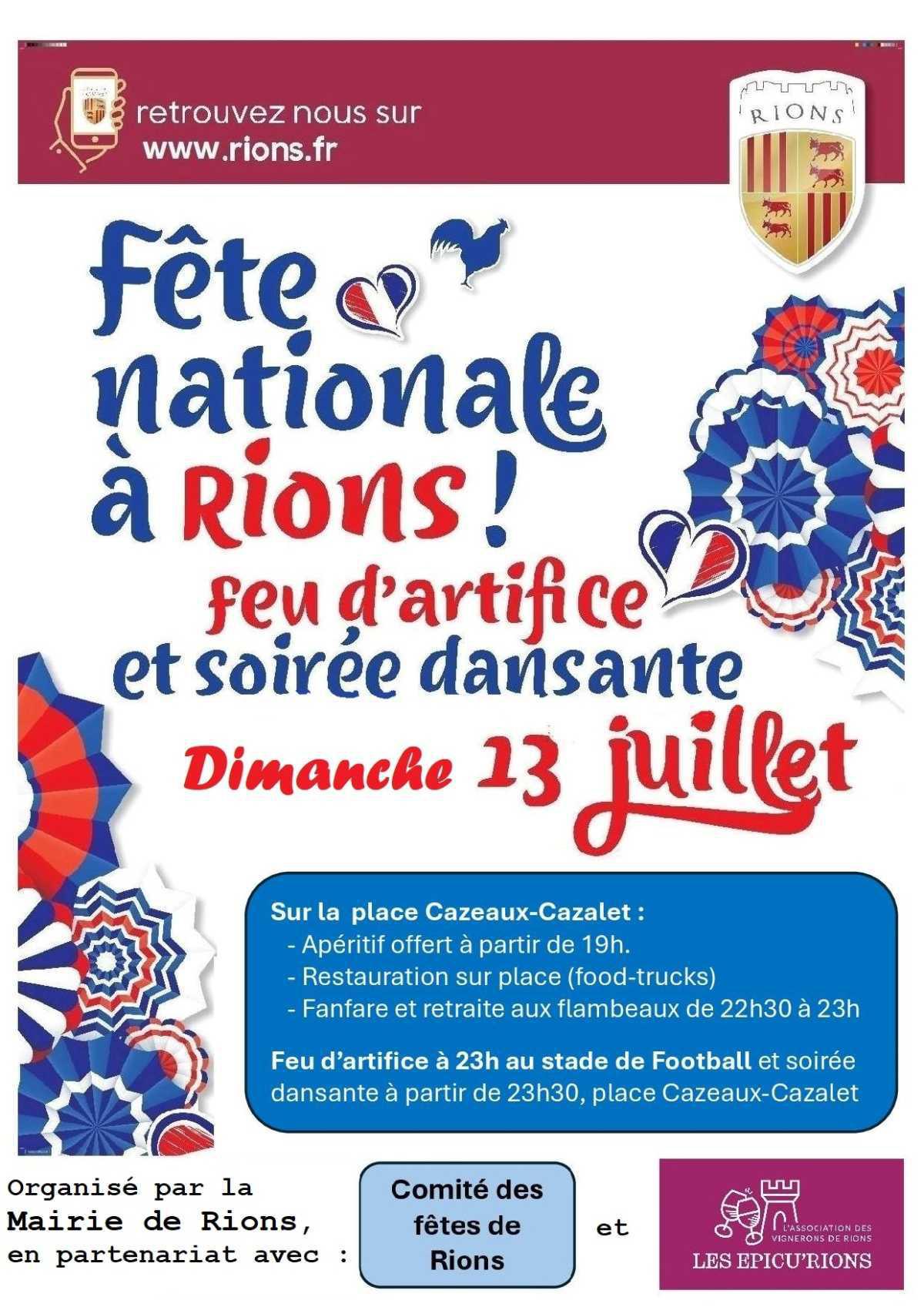 Diner festif et feu d'artifice