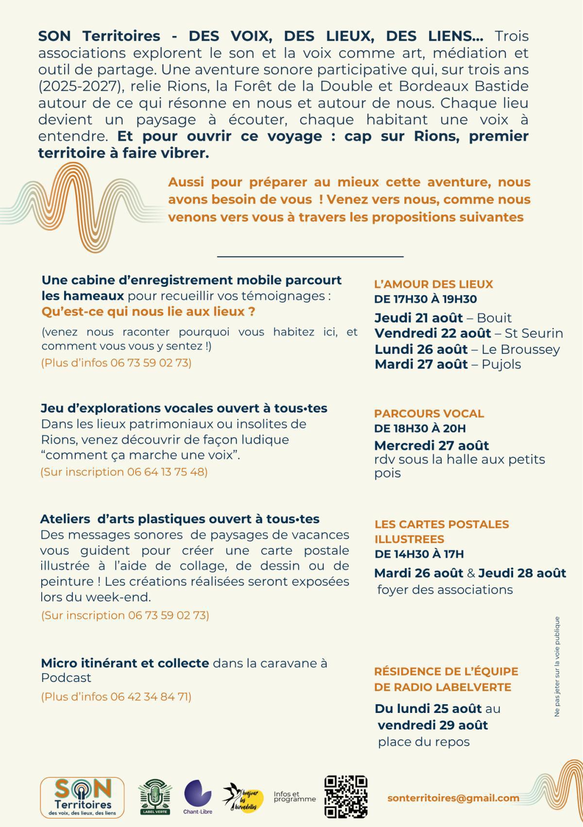 "SON territoire" : des voix, des lieux, des liens . "SON territoire" : des voix, des lieux, des liens .