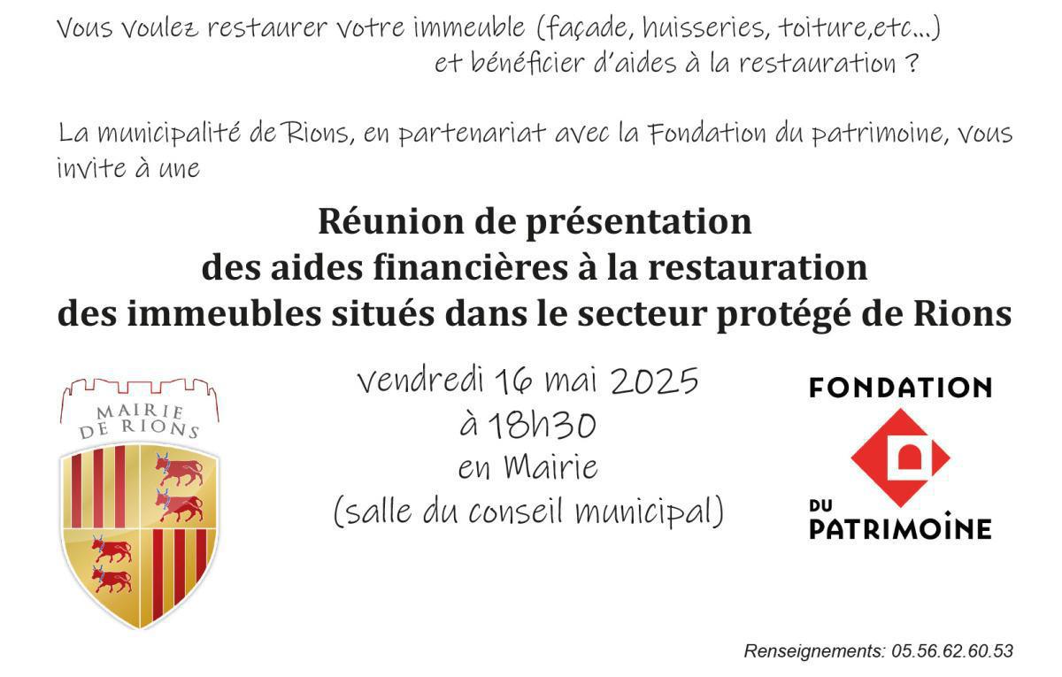 Réunion publique avec la Fondation du patrimoine